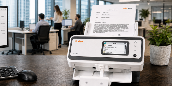 09.26 KODAK N2050 insitu office Kodak Alaris introduces two desktop document scanners
