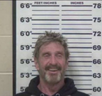 1 john mcafee mugshot webjpg John McAfee arrested for driving under the influence with a handgun