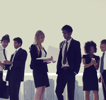 1 office workers outside webjpg How nearshoring can help you tap into Europe's talent base