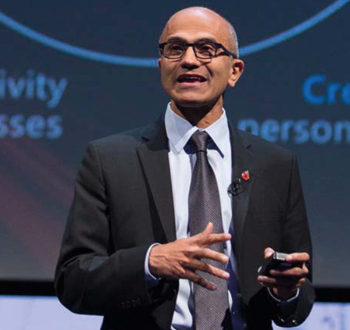 1 satya nadella on stage webjpg Why are Microsoft and Amazon fighting over UK cloud space?