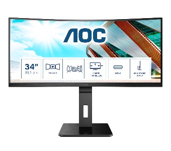 AOC CU34P2C LCD monitorv2 AOC CU34P2C curved LCD Monitor with 34” ultra wide QHD display