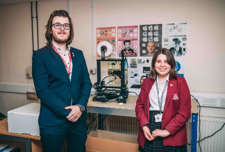 Harry Bairstow and Corinne Myers Gateways School copy 3 Fetera donates 3D printer to gateway school