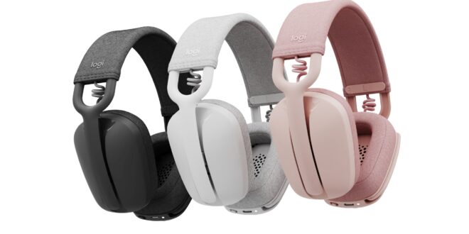 High Resolution JPG Zone Vibe Wireless Group Shot Mic Up UC Logitech’s New Brio 500 Series Webcams and Zone Vibe Headphones