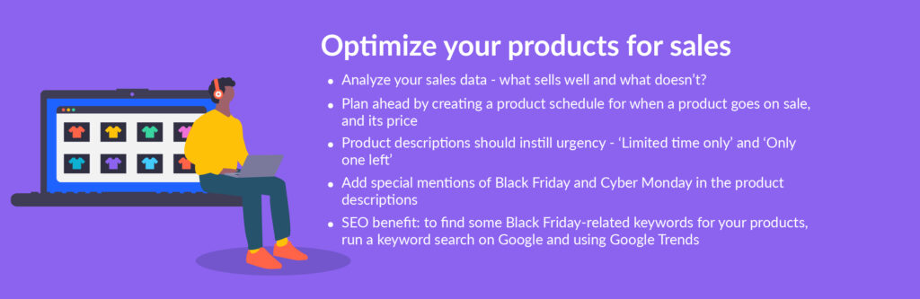 Optimize your products for sales copy New Guide: Ecommerce Store strategies for Black Friday/Cyber Monday