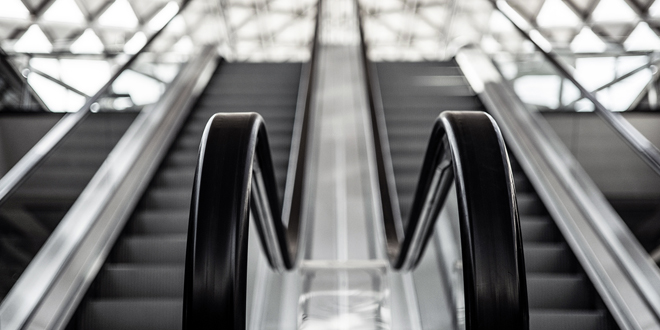 escalator shopping mall empty Industry reacts to biggest UK retail sales decline on record