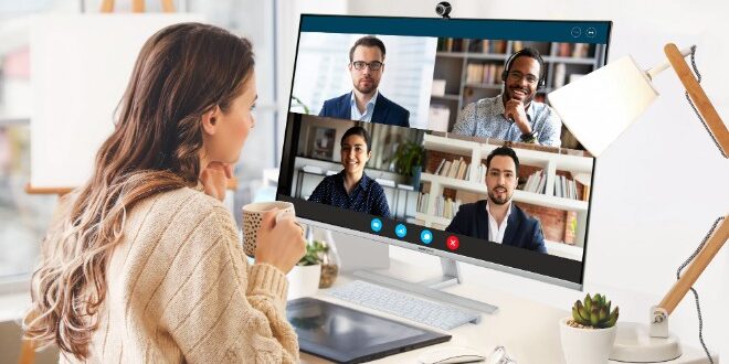 main image HANNspree HS 9 Series monitor web conference call Partner Content: Stay at home – work at home, with HANNspree