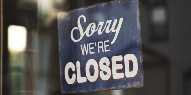 shop retail closed sign Retailer revenues fall by 20% when nearby bank branches close